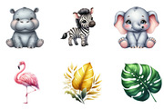Safari animals watercolor clipart, an Illustration by CreationArt (Thumbnail 3 of 7)