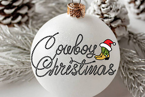 Cowboy Christmas Text SVG Cut File