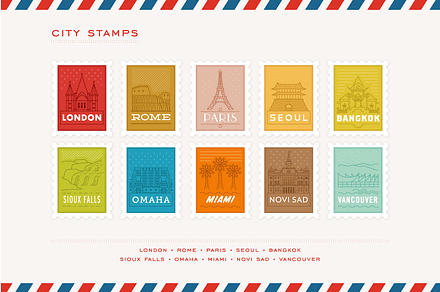 City Stamp Illustrations