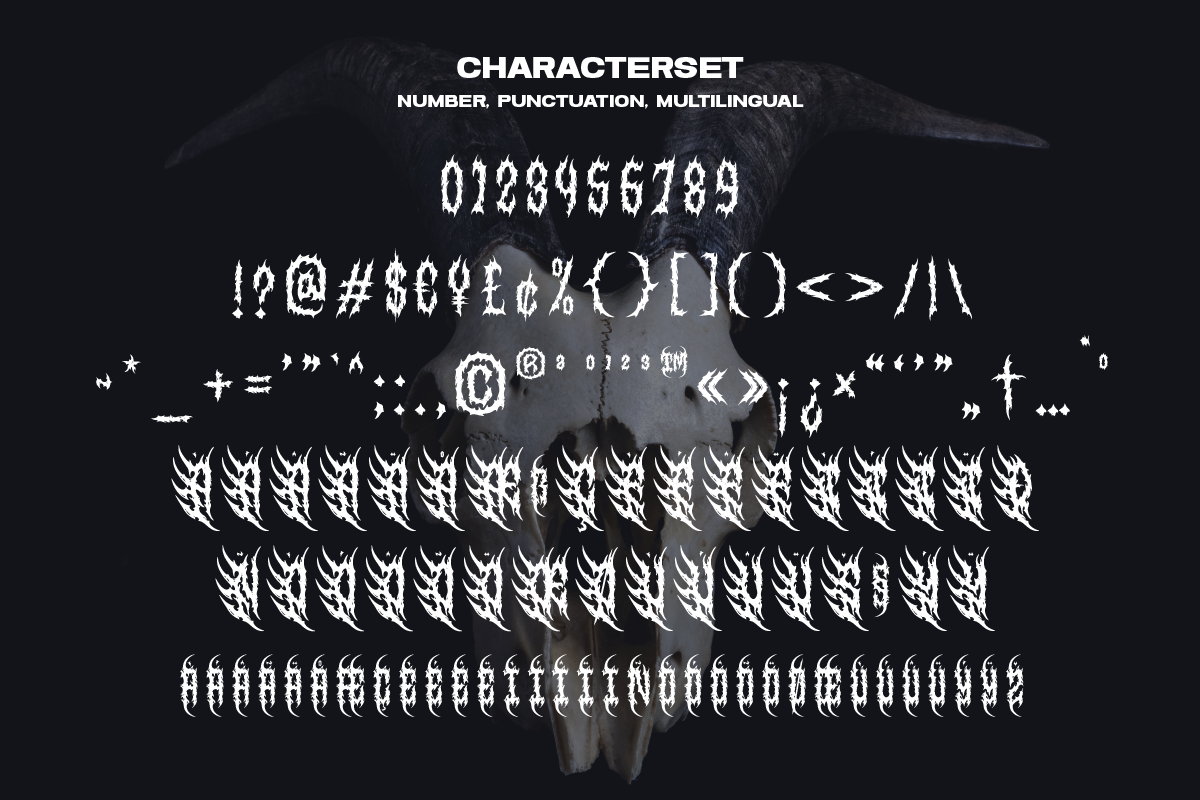 Magedon Death Metal Font, a Blackletter Font by Ronny Studio (Photo 10 of 12)