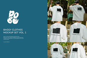 Baggy Clothes Mockup Set Vol 1, a Shirt Mockup by DOBE Studio