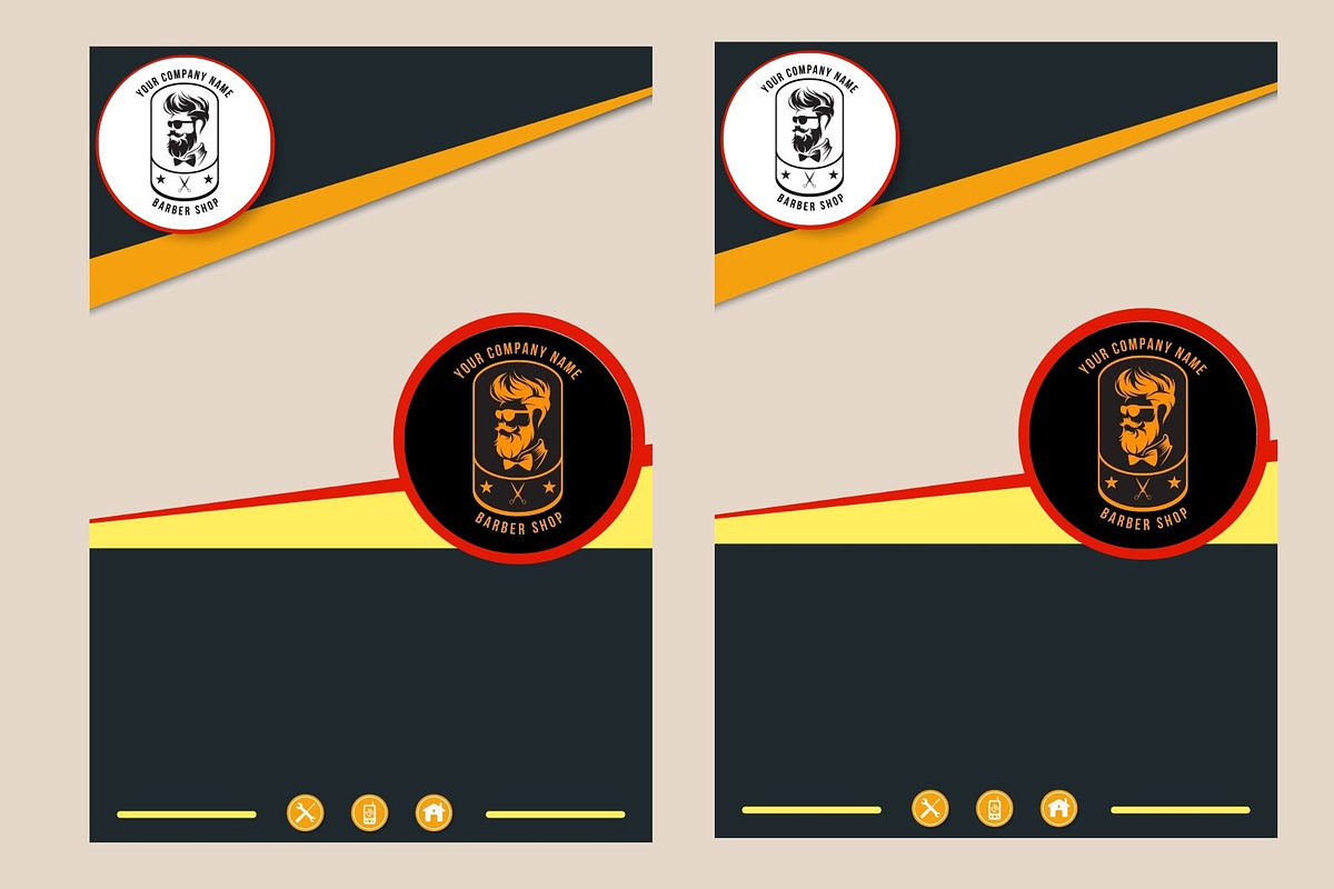 Unique Barber Shop Brand Logo Design, a Branding & Logo Template by Mishek Munene (Photo 7 of 7)