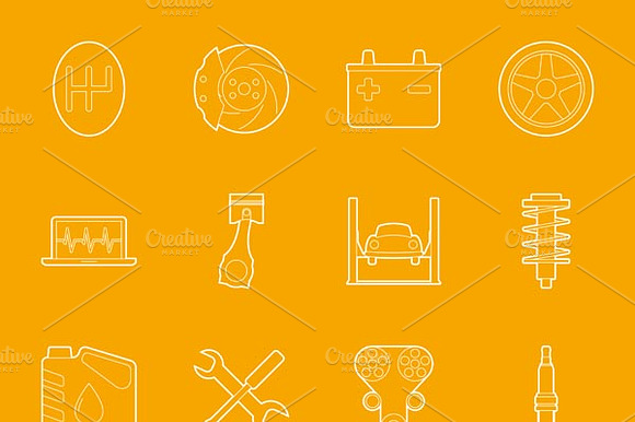 Auto Service Icons Set
