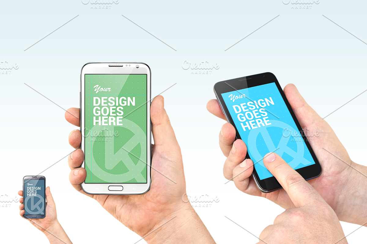 Mobile mock up hands holding phones, an iPhone Mockup by Vlad K. (Photo 5 of 5)
