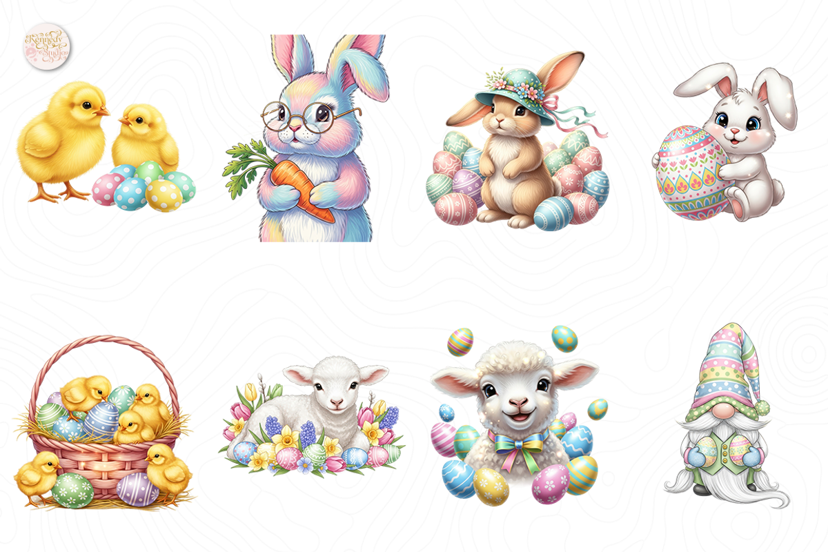Easter Bunny PNG Clipart Cute., an Animal Illustration by KennedyStudio (Photo 2 of 5)
