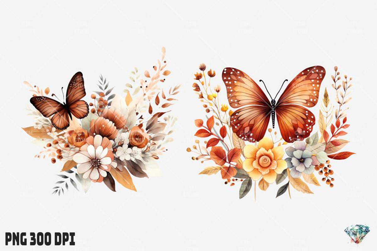 Autumn Butterfly Flowers, an Illustration by Gemstone (Photo 4 of 12)