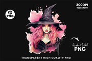 Watercolor Halloween Witch Clipart, a Seasonal Illustration by Creative Arslan (Thumbnail 10 of 10)