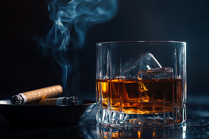 Cigarette burning in ashtray and, a Food & Drink Photo by MistyDay