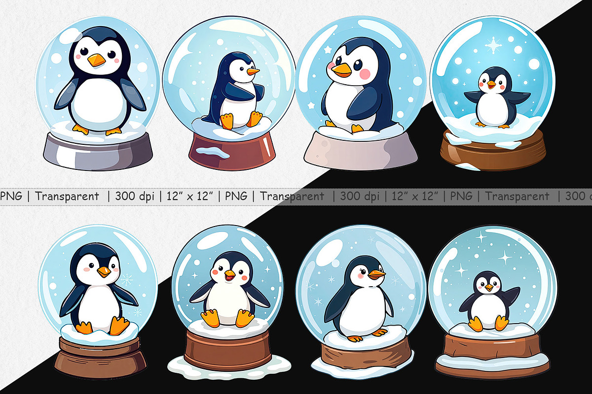 Penguin Snow Globe Clipart, a Graphic by Artnoy (Photo 2 of 5)