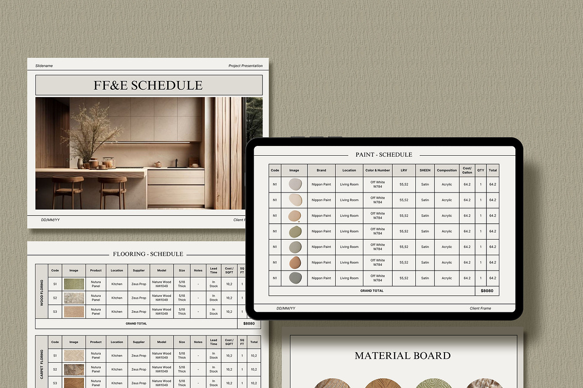 Interior Design FF&E Schedule, a Presentation Template by SKY CREATION