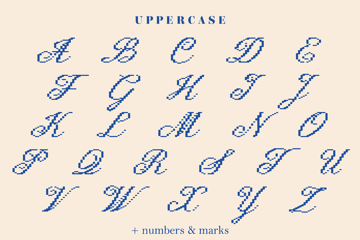 Faint Era Pixel Calligraphic Script, a Script Font by Struvictory.art (Photo 7 of 9)