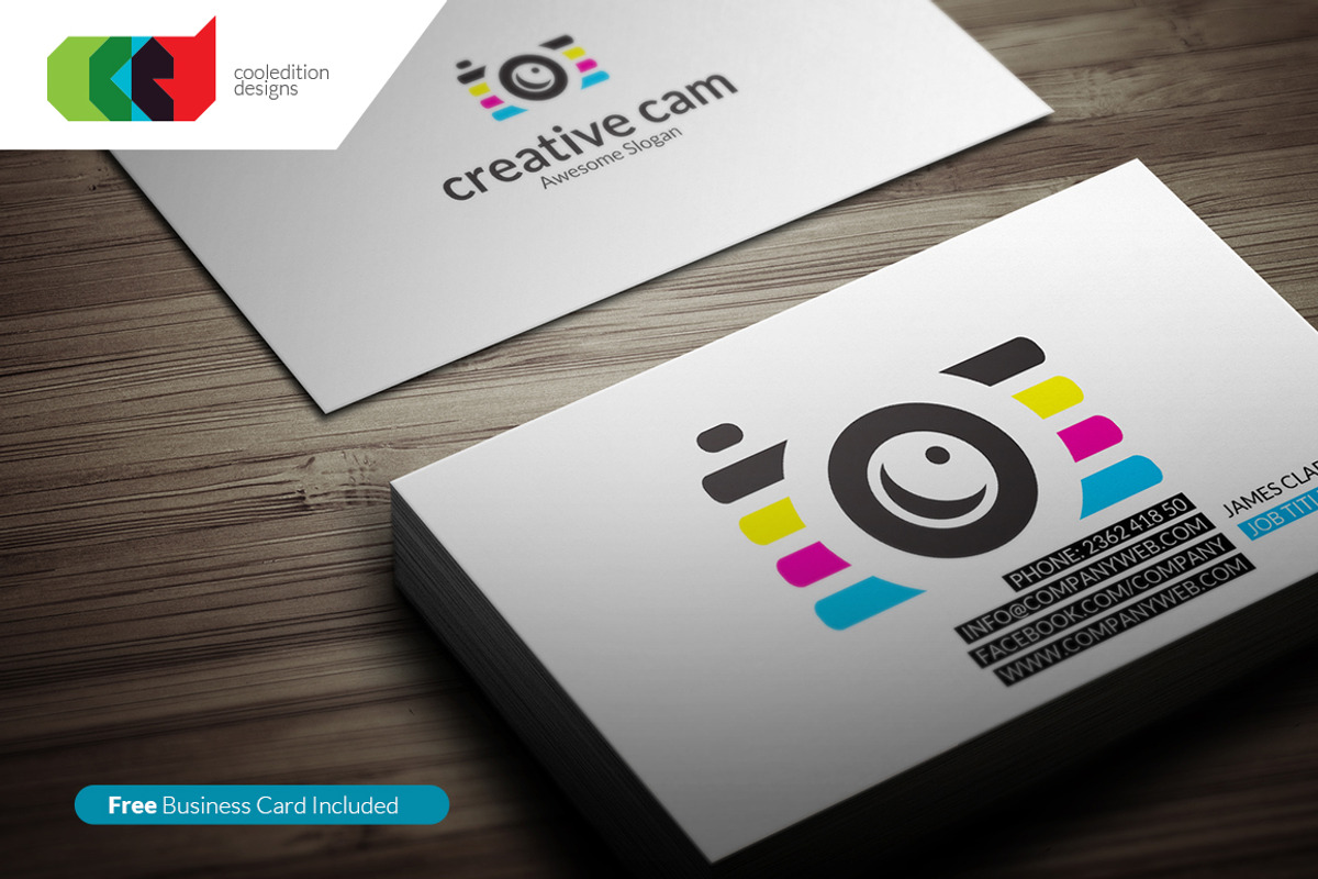 Creative Cam - Logo + Free BC, a Branding & Logo Template by Cooledition (Photo 5 of 5)