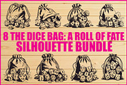 Dice Bag Silhouette Bundle, an Illustration by Designs_River (Thumbnail 1 of 9)