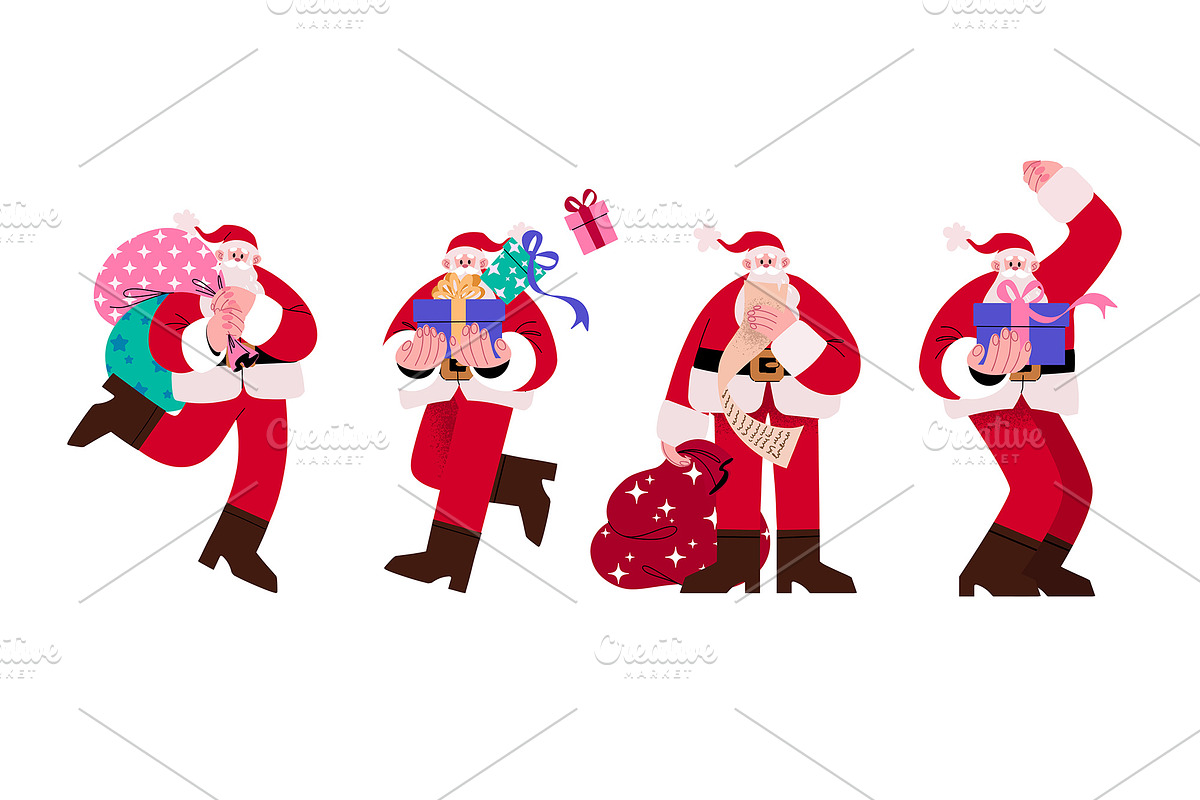 Merry Christmas clipart + patterns, a Seasonal Illustration by UnaAnya (Photo 5 of 8)