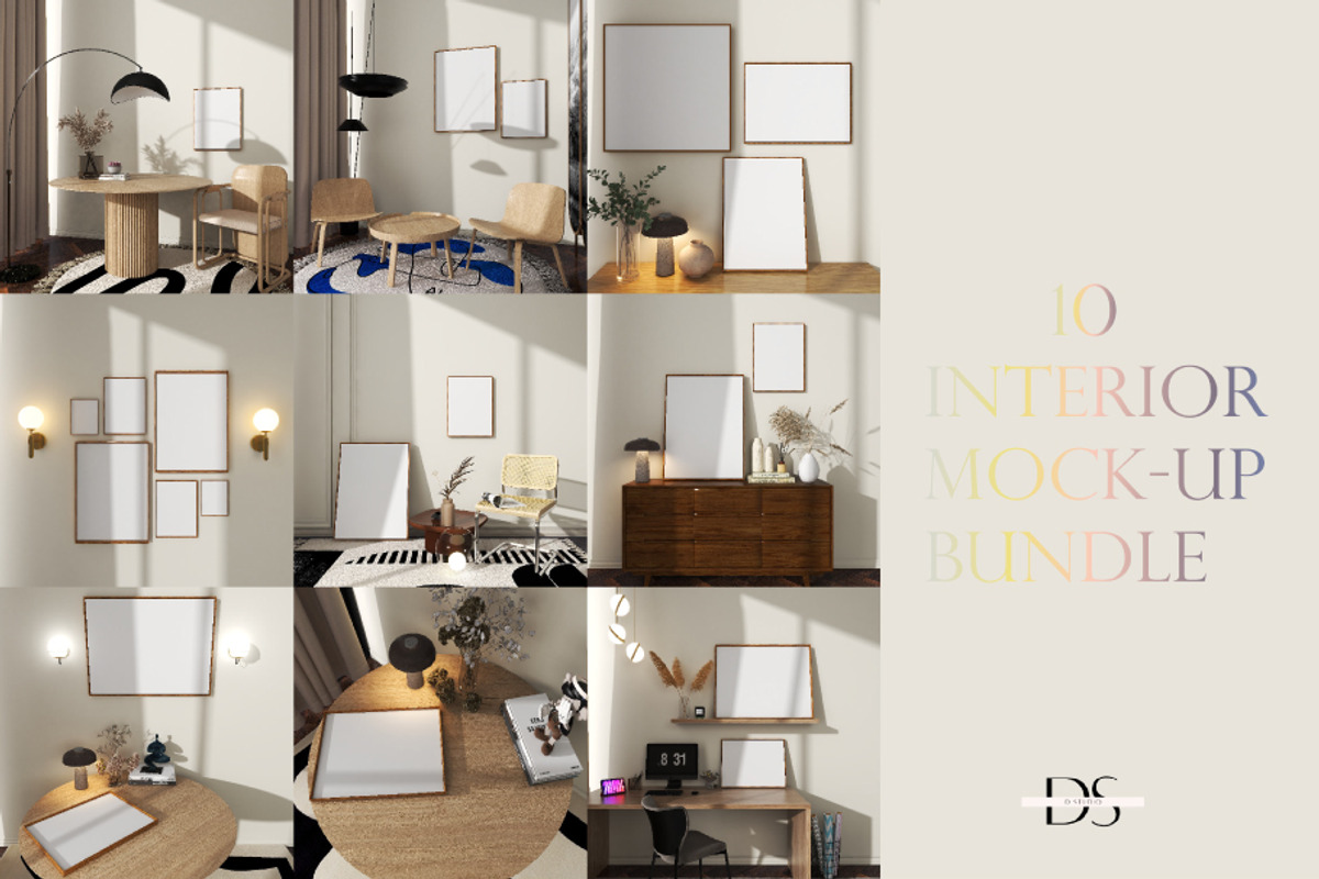 10 Bundle frame psd mockup for wall, a Print Template by DSTUDIO888 (Photo 1 of 8)