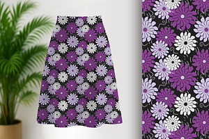 Purple Mums Seamless Pattern, a Pattern Graphic by Sharon Schwalbe