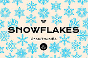 Snowflakes Linocut Bundle, an Illustration by ClayStudio (Thumbnail 1 of 7)