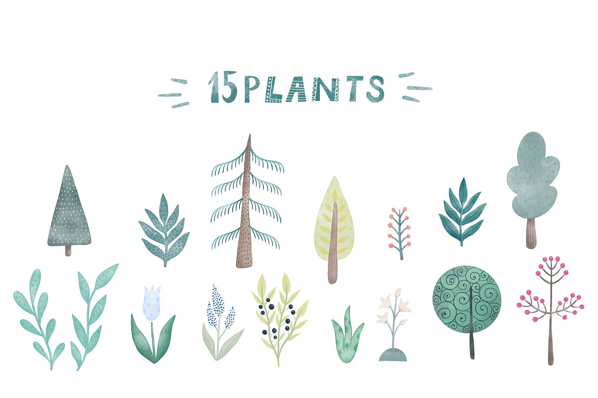 Woodland friends. Kids patterns set, an Animal Illustration by tetiartline (Photo 4 of 11)