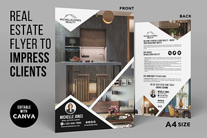 Real Estate Introduction Flyer Canva, a Flyer Template by CreativeVinesStore