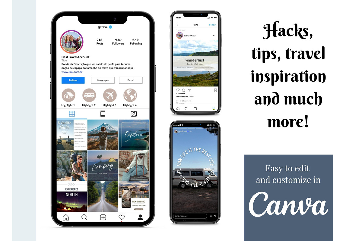 Instagram Travel Template Bundle, a Social Media Template by idArt (Photo 3 of 8)