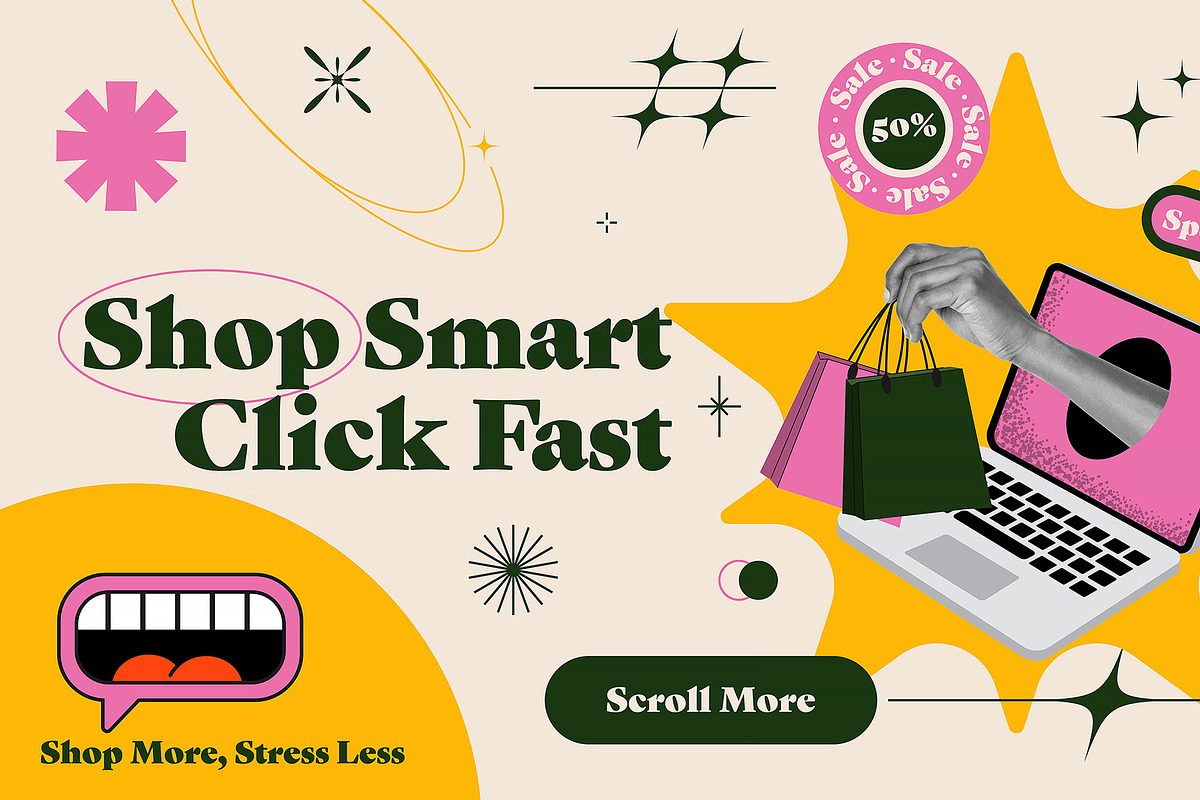 Online Shopping Banner, an Object Graphic by Creative Graphics