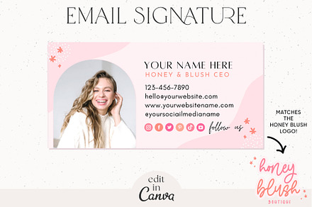 Pink Editable Email Signature Canva, an Email Template by Summit Avenue