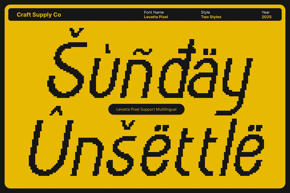Levatta Pixel, a Sans Serif Font by Craft Supply Co. (Photo 7 of 8)