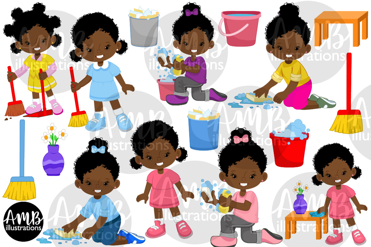 Kids doing chores clipart AMB-2991, an Illustration by AMBillustrations (Photo 2 of 5)