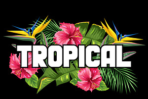 Print with tropical plants., a Flyer Template by incomible