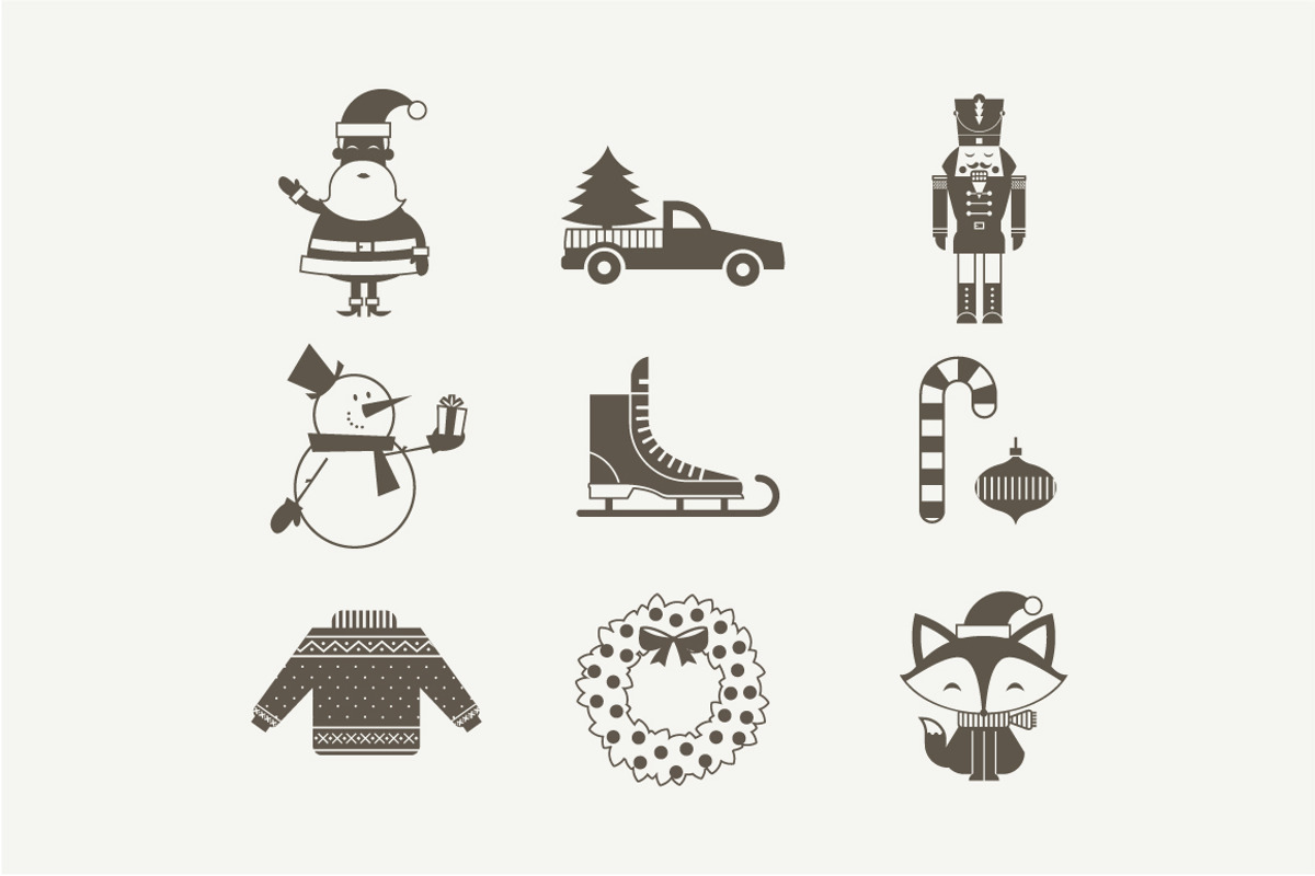 Vector Xmas icons preview 2