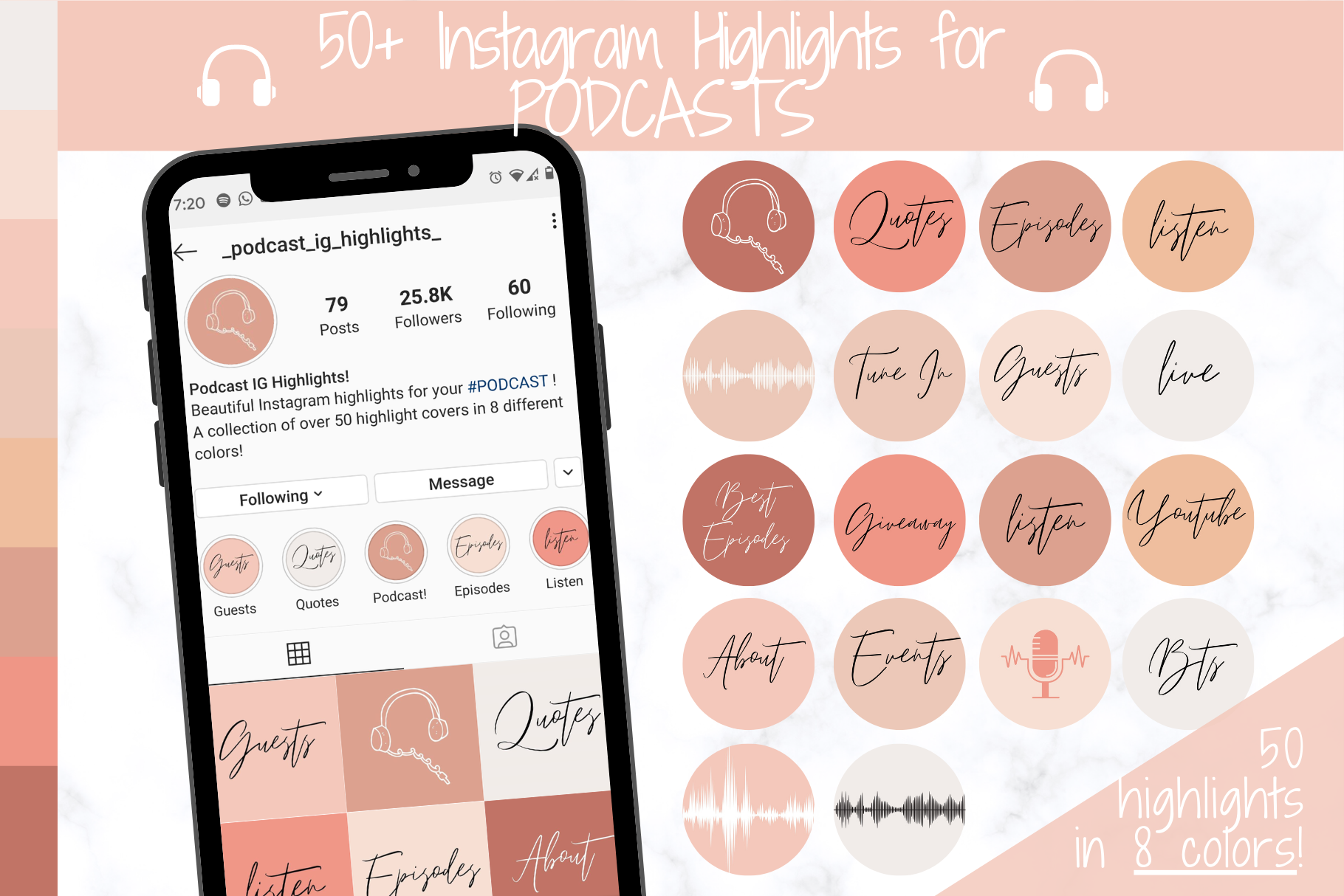 50 Podcast Instagram Highlight Covers