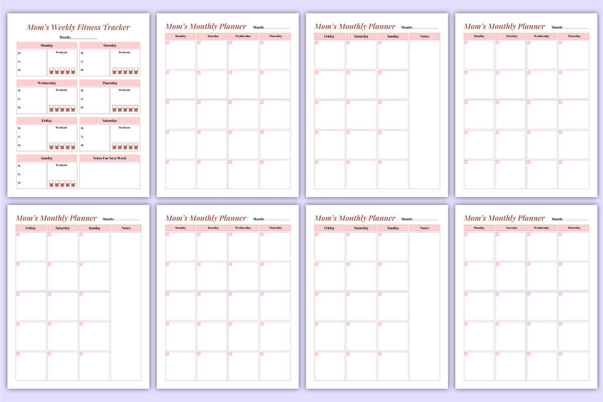 Mom Life Planner | Home & Self Care, a Stationery Template by Mustafiz (Photo 4 of 5)
