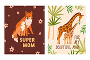 Happy Mothers day cards with animals, a Background Graphic by Good Studio (Thumbnail 2 of 10)