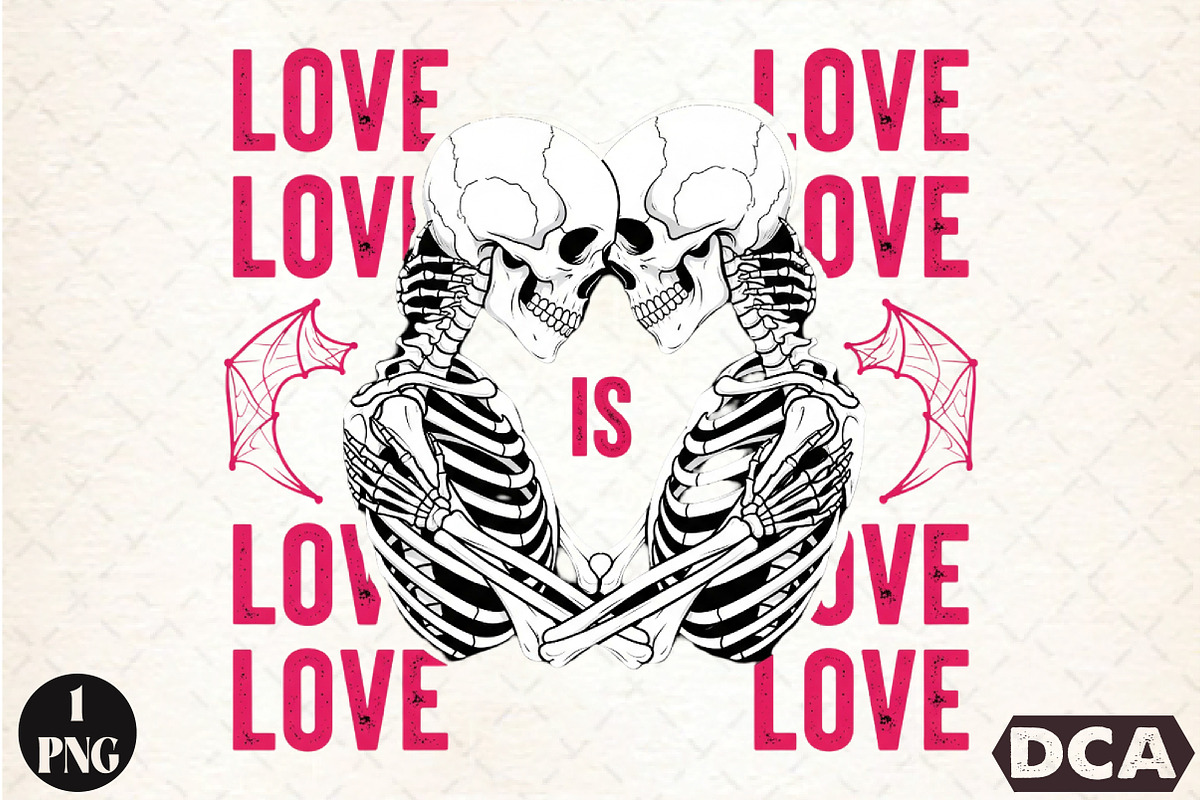 love skeleton couple PNG, an Illustration by DreamCafeArt (Photo 1 of 6)
