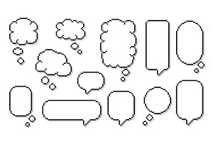 Pixel art cloud speech bubble. Cloud, an Object Illustration by winwin.art