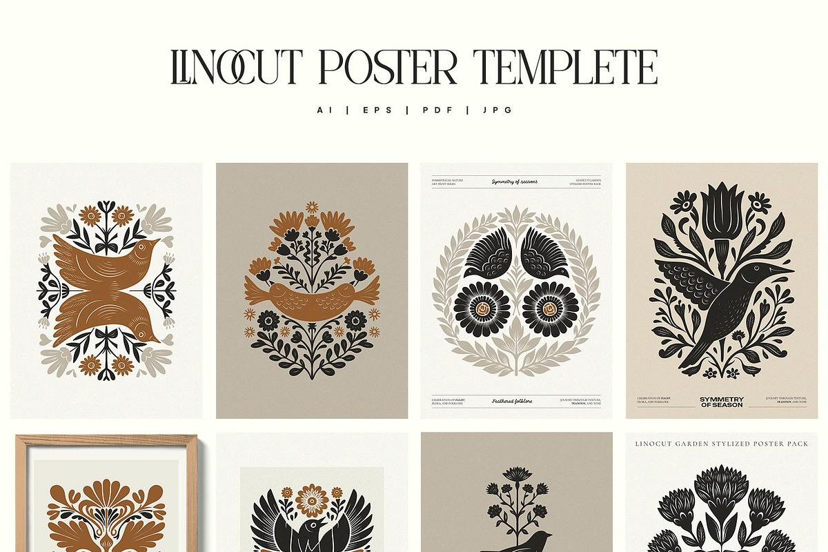 Linocut Garden | Poster Builder, an Object Graphic by KetteCreate (Photo 10 of 20)