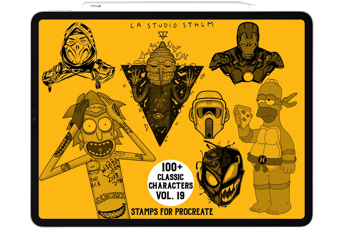 Bundle 3 Classic Character-Stamp Set, a Brush Add-On by LA Studio Sthlm (Photo 4 of 17)