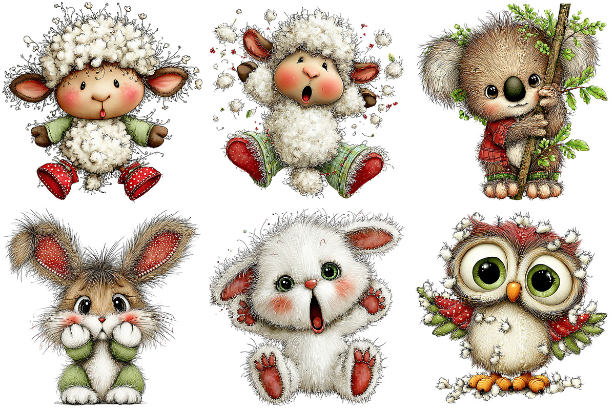 Funny Panic Animals Clipart Bundle, an Illustration by Craft Nest (Photo 5 of 11)