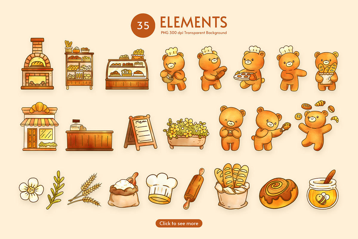 Bear Hug Bakery – Digital Hand-Drawn, an Animal Illustration by CreativeValuation (Photo 2 of 10)