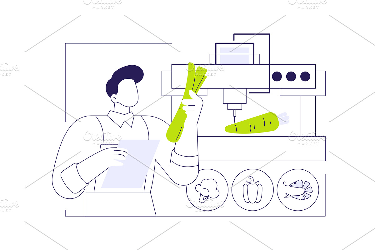 3D printing of food abstract concept, an Illustration by Visual Generation