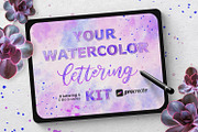 Watercolor Lettering kit - Procreate, a Brush Add-On by Gray Cat Graphics (Thumbnail 1 of 9)