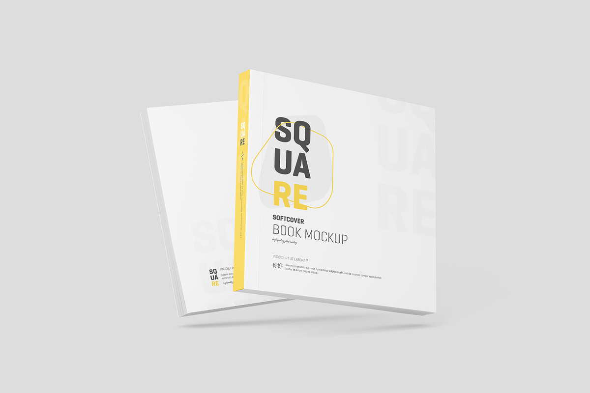 Square Softcover Book Mockup, a Books & Magazine Mockup by Toasin Studio (Photo 11 of 20)
