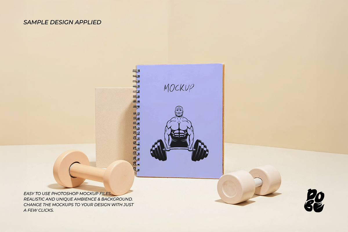 Workout Notepad Mockup Set, a Books & Magazine Mockup by DOBE Studio (Photo 8 of 9)