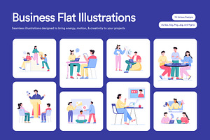 Business Flat Illustrations, a Finance Illustration by Brickclay