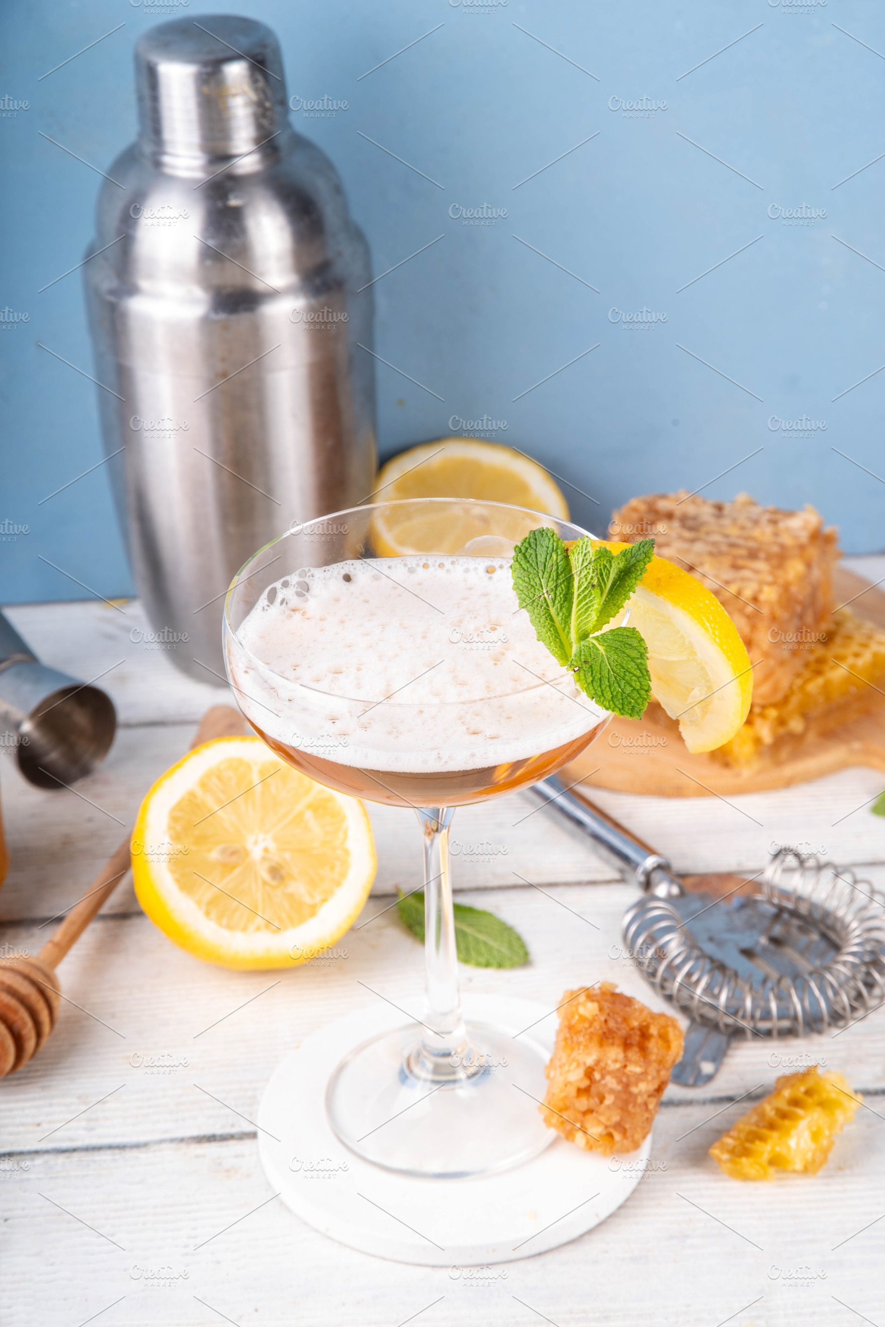 Lemon honey french martini drink, a Food & Drink Photo by Rimma