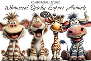 Whimsical Quirky Safari Animals, a Seasonal Illustration by designcity5 (Thumbnail 1 of 5)