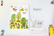 Spring Cats - 42 objects, an Illustration by Zooza Art (Thumbnail 7 of 7)