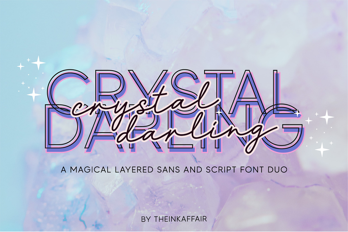 Crystal Darling Sans and Script Duo, a Script Font by theinkaffair (Photo 13 of 13)
