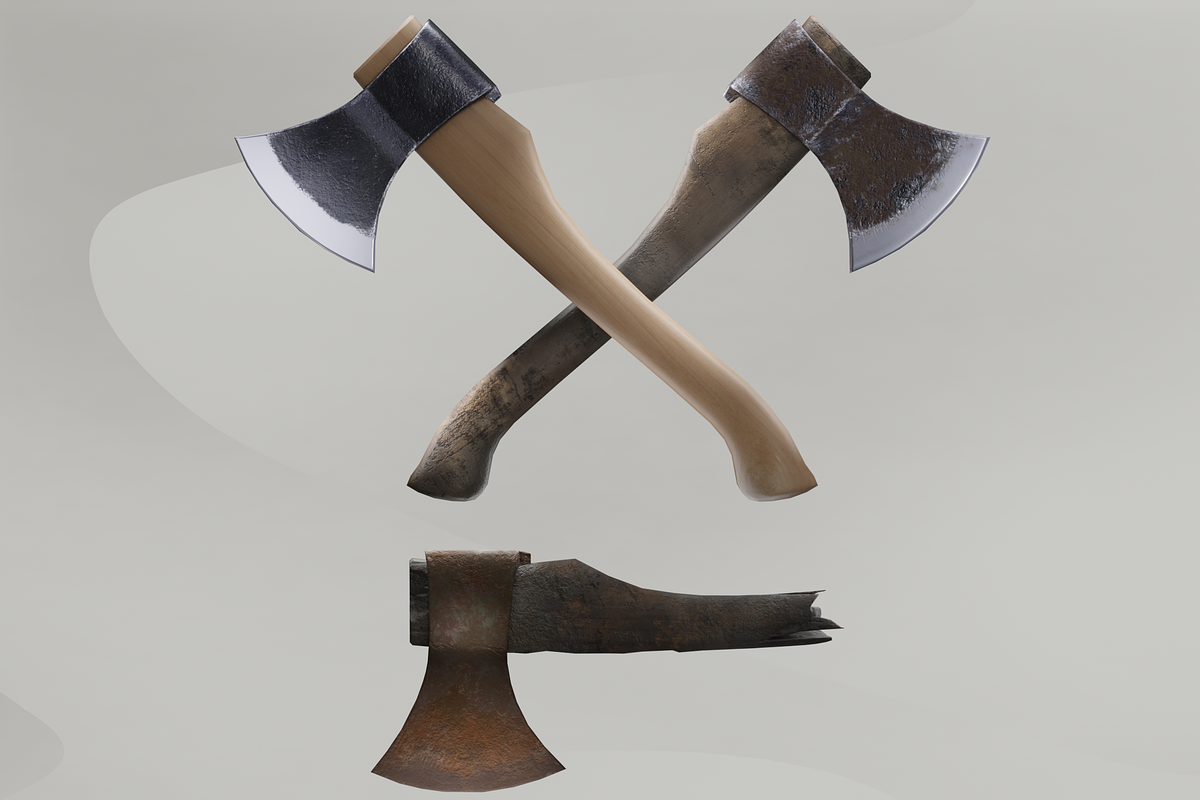 Axe set, an Object 3D Model by mockupzz (Photo 6 of 6)