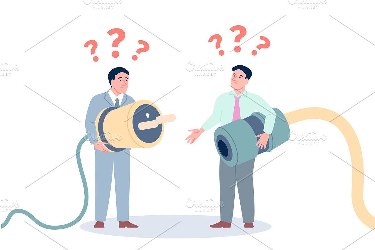 Business misunderstanding concept, a Person Illustration by LadadikArt